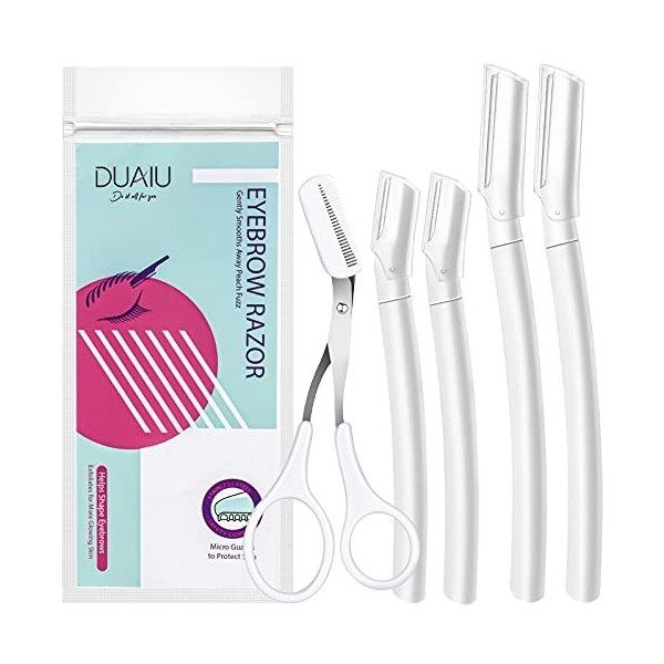 FILY DUAIU Lot de 5 rasoirs à sourcils pour épilation faciale et poils de pêche - Outil de toilettage multifonction - Couleur