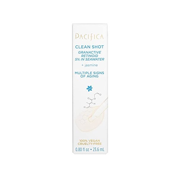 Pacifica Clean Shot Granactive Retinoid 5 pour Cent dans lEau de Mer Sérum Unisexe de 0.8 oz Crème Jour et Nuit