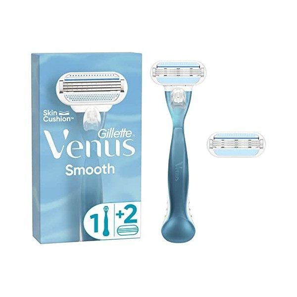 Rasoir Gillette Venus Smooth pour femme, rasoir pour femme+2 lames de rasoir