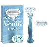 Rasoir Gillette Venus Smooth pour femme, rasoir pour femme+2 lames de rasoir