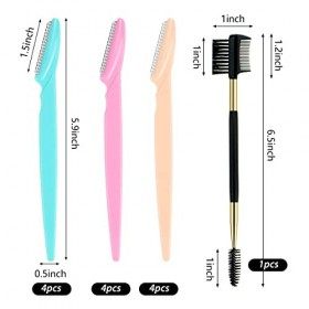 12 Pièces Rasoirs à Sourcils, Eyebrow Razors Shavers pour le Visage et le Visage Dermaplaning Exfoliant Rasoir Visage pour Fe