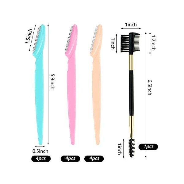 12 Pièces Rasoirs à Sourcils, Eyebrow Razors Shavers pour le Visage et le Visage Dermaplaning Exfoliant Rasoir Visage pour Fe