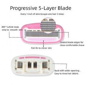 Mini rasoir, 5 lames de rasoir pour femmes, rose rasoir pour femmes avec boîte daccessoires de voyage personnelle, ultra lis