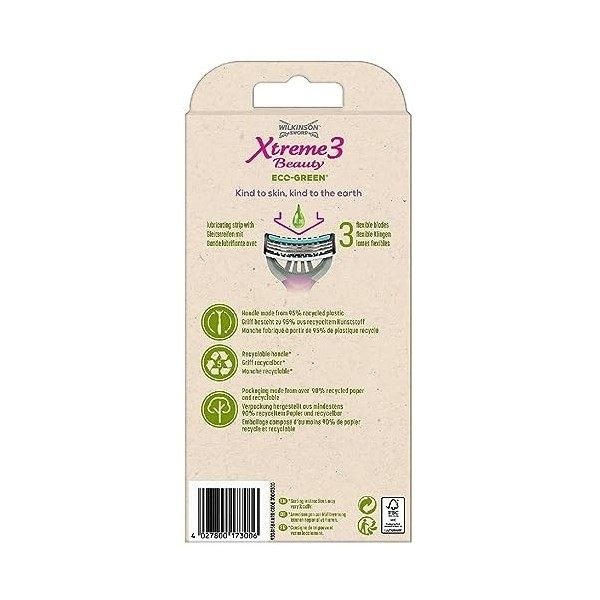 Wilkinson Sword Rasoir Xtreme 3 Beauty Eco Green - 4 Unités