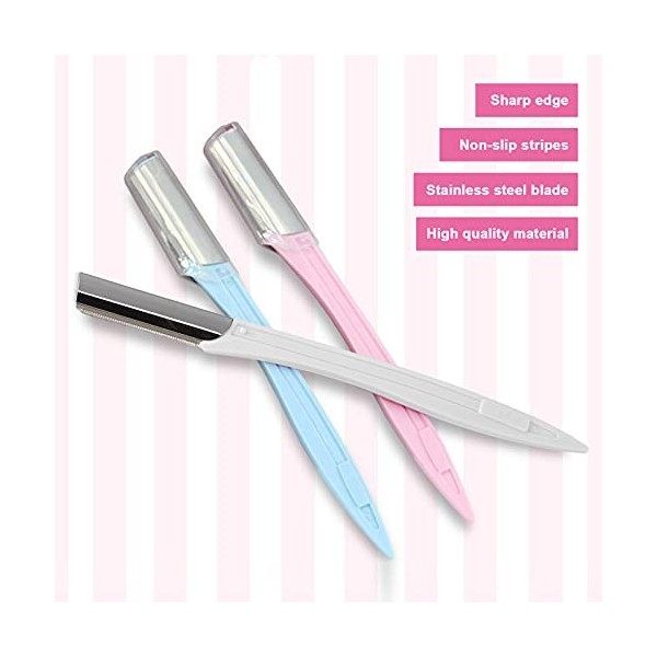 3pcs Rasoirs à Sourcils, Rasoir pour lépilation des joues Outil de dermaplaning exfoliant pour Femmes et Hommes