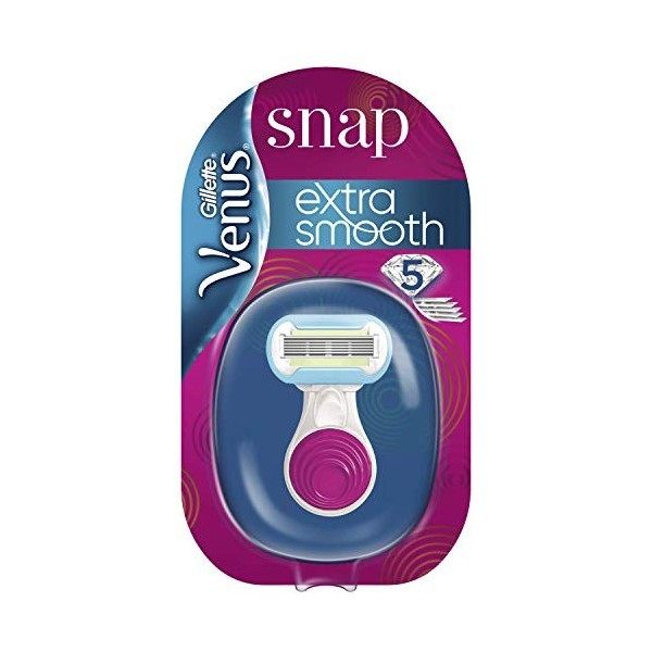 Venus Extra Smooth Rasoir Femme + 1 Lame de Rasoir Recharges, Compact pour les Déplacements [OFFICIEL]