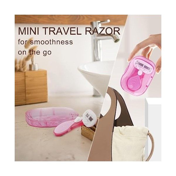 Mini rasoirs pour femme en déplacement, rasoirs extra lisses à 5 lames pour femme, comprend 1 mini manche de rasoir pour femm