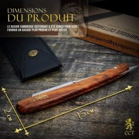 The Cambridge Cut Throat™ Rasoir Droit de Barbier Coupe Choux Manuel avec 10 Lames de Derby – Kit avec pochette de voyage en 