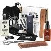 Coffret barbe et rasage pour homme | Huile à barbe, gel de rasage transparent, Rasoir coupe choux, brosse à barbe, peigne à b