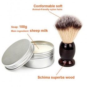 Kit de Rasoir Coupe Choux Barbe Professionnel LUWANZ 4 en 1 Set Rasoir Manuel Kit de Rasage Traditionnel de Barbier en Acier 