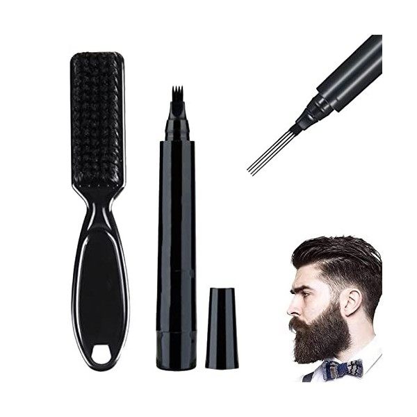 Barbe Filler Pen,Crayon à Barbe Homme,Kit De Stylo De Remplissage De Barbe,Beard Pencil Filler for Men,Beard Filling Pen Kit,