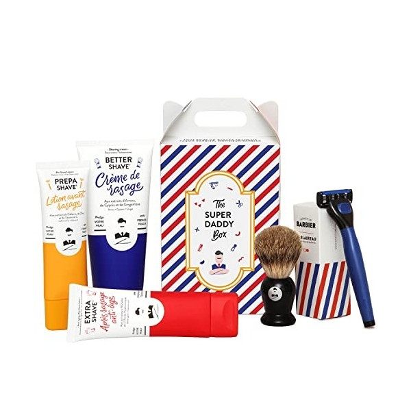 Kit de Rasage de Monsieur BARBIER | Français, Naturel et Végan | Avant Rasage, Crème de Rasage, Après Rasage, Blaireau & Raso