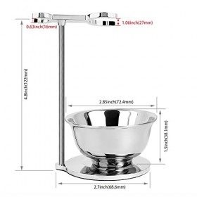Favali Support Blaireau, Support de Rasoir en Acier Inoxydable lourd avec Bol de Savon, Kit de Rasage pour Hommes, Pour Place