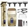 VGR Tondeuses pour coupe de cheveux et rasoirs en aluminium pour homme, rasoir à barbe pour homme, kit de toilettage avec 4 p