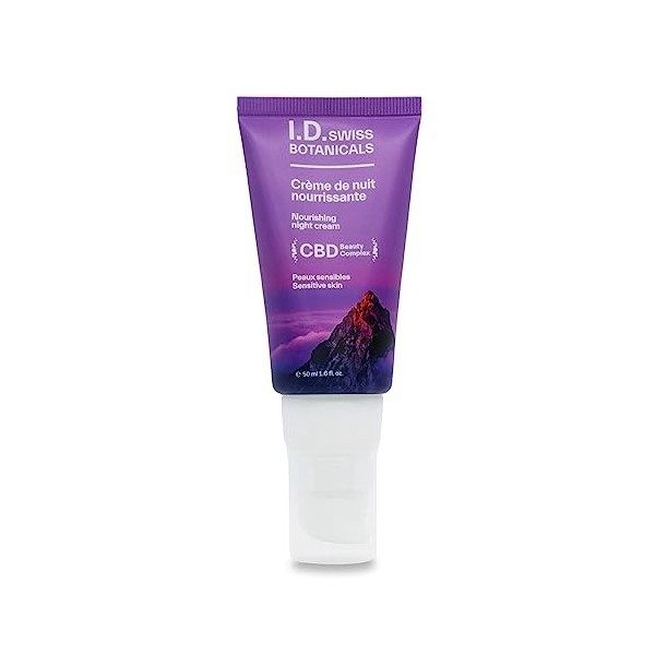 I.D. SWISS BOTANICALS - Crème de Nuit Nourrissante - Sérum à la vitamine C - Acide Hyaluronique - Sans Silicone - Vegan - 50m