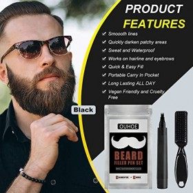 Stylo de Remplissage de Barbe Imperméable,Stylo de Remplissage de Barbe,Kit de Stylo de Remplissage de Barbe,Ensemble de Bros