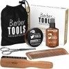 Coffret: Brosse + peigne + ciseaux + huile + baume + sac / kit barbe / BARBER TOOLS