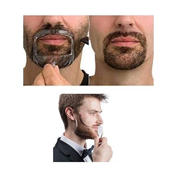 Goatee Gabarit de façonnage de barbe pour homme, kit de rasage de bouc et de barbe pour gagner du temps façonneur de barbe t