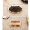 Ensemble de Barbe et Peigne, Brosse en Poils de Sanglier et Peigne en Bois et Ciseaux Kit de Toilettage de Barbe pour Hommes 