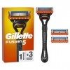 Gillette Fusion5 Rasoir Pour Homme, 1 Rasoir Gillette , 3 Recharges De Lames, Avec Lubrastrip Pour Un Rasage De Près