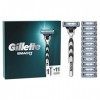 Gillette Mach3 Rasoir pour Homme - 12 lames, conçu en acier pour une coupe précise et jusqu’à 15 rasages par lame