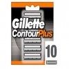 Gillette Lames de Rasoir Homme Contour Plus, Pack de 10 Recharges [OFFICIEL]