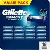 Gillette Mach3 Turbo Recharges De Lames De Rasoir Pour Homme, À 3 Lames , 16 Recharges De Lames, Lames Plus Résistantes Que L