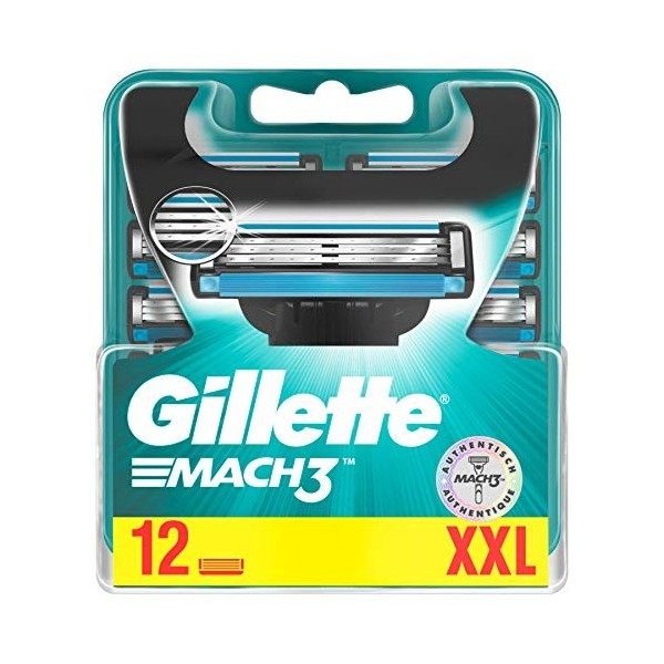 Gillette Mach3 Lot de 12 lames de rasoir pour homme