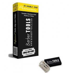 Boite de 40 lames double pour rasoir de sécurité et rasoir droit coupe-choux lame interchangeable. ✮ BARBER TOOLS ✮