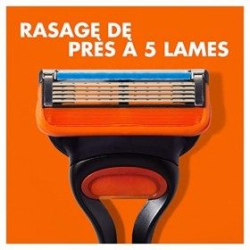 Gillette Fusion5 Rasoir Pour Homme - 11 lames, Conçu Avec Des Lames Anti-Friction Pour Offrir Jusqu’À 20 Rasages Par Recharge