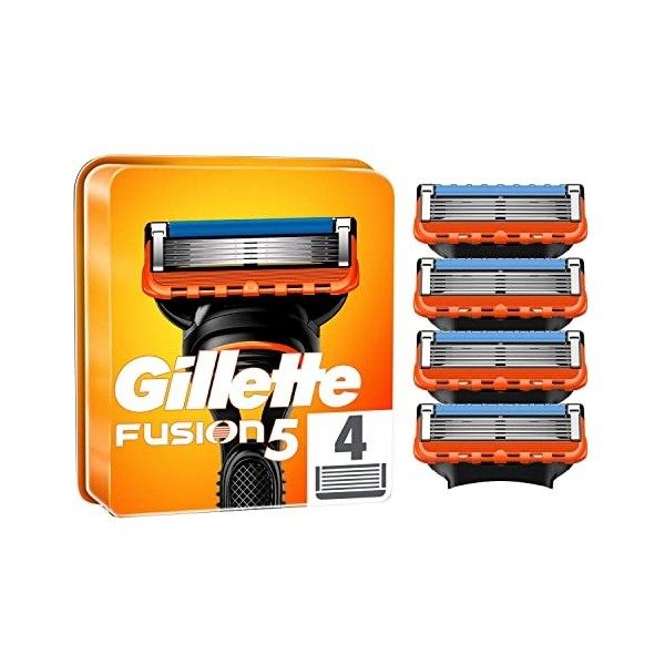 Gillette Fusion5 Recharges De Lames De Rasoir Pour Homme, 4 Recharges De Lames