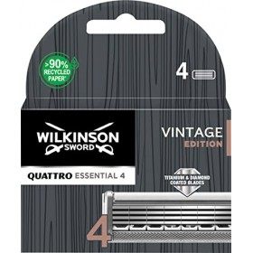 Wilkinson Sword Quattro Wood Vintage Lames 4 Unités
