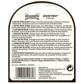 Wilkinson Sword Quattro Wood Vintage Lames 4 Unités