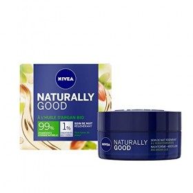 NIVEA NATURALLY GOOD Soin de Nuit Régénérant 50 ml, Soin visage avec 99% d’ingrédients d’origine naturelle, crème de nuit à l...