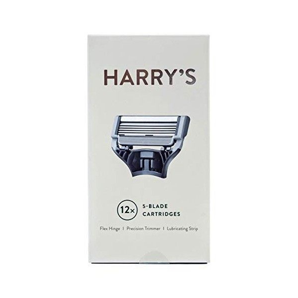 Harrys Lot de 3 paquets de 4 lames de rasoir dans boîtes de transport durables à charnières adaptées à l’eau.