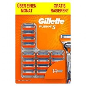 Gillette Fusion Lot de 5 lames de rasoir avec lame de coupe pour précision et revêtement lisse 14 lames de rechange