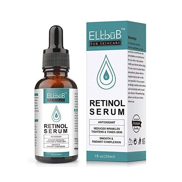 Sérum Visage Rétinol – Bio et Naturel Sérum Anti-âge Anti-rides Réparer la Peau – Aide à réduire l’apparition des rides, patt...