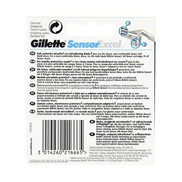 GILLETTE Lame Sensor Excel X10 x 1