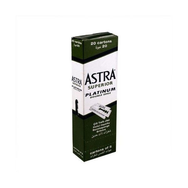 Lot de 5 lames de rasoir de sécurité Astra Premium Platinum double tranchant