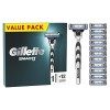 Gillette Mach3 Rasoir Pour Homme, Rasoir À 3 Lames, 1 Rasoir Gillette, 12 Recharges De Lames, Avec Manche En Acier Inoxydable