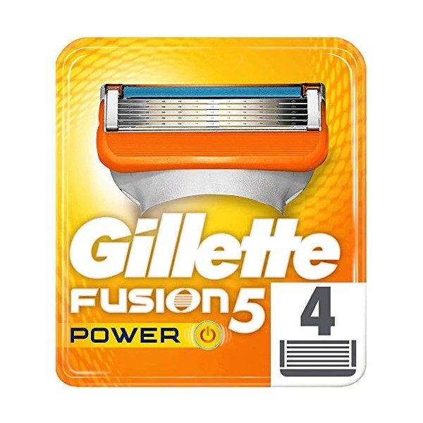 Gillette Fusion - Power - Lames de Rasoir pour Homme - Pack de 4