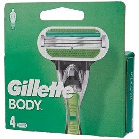 Gillette Body Lames de Rasoir pour Rasoirs Corporels avec Protection de la Peau, 4 Lames de Rechange