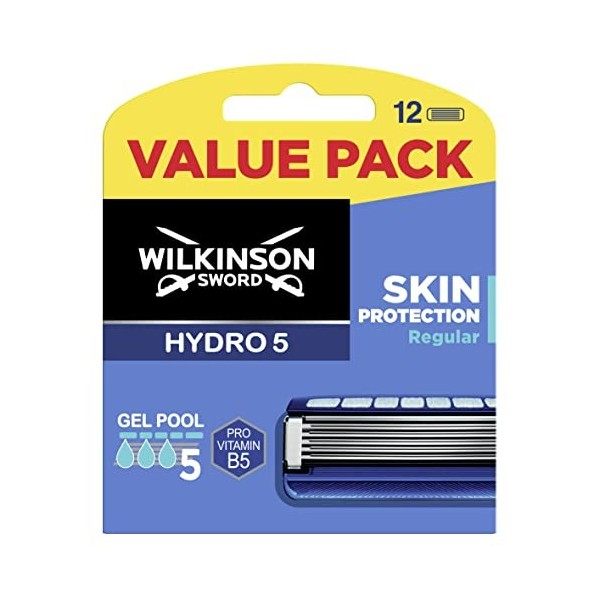 Wilkinson Sword Hydro 5 Skin Protection Lot de 12 lames de rasoir pour homme