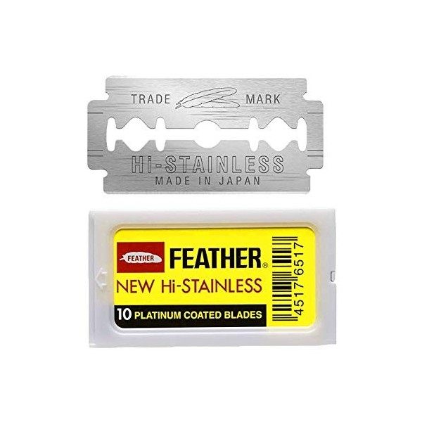 Feather 10 Razor Blades New Hi-Stainless Double Edge