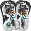 BIC Flex 4 Rasoirs Jetables pour Homme avec bande lubrifiante Tête Pivotante / 4 Lames - Lot de 2 Blisters de 3