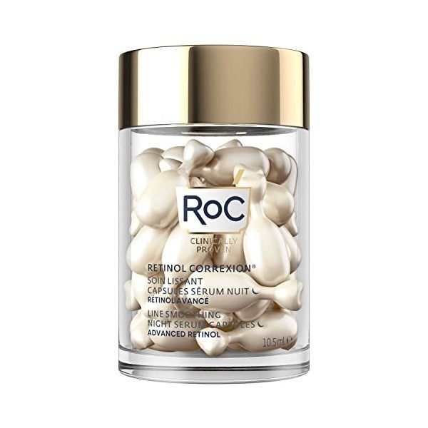 RoC - Retinol Correxion Soin Lissant Sérum Nuit - Anti-Rides et Vieillissement - Anti-Âge - Hydratant Raffermissant - 30 Caps