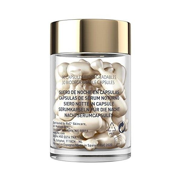 RoC - Retinol Correxion Soin Lissant Sérum Nuit - Anti-Rides et Vieillissement - Anti-Âge - Hydratant Raffermissant - 30 Caps...