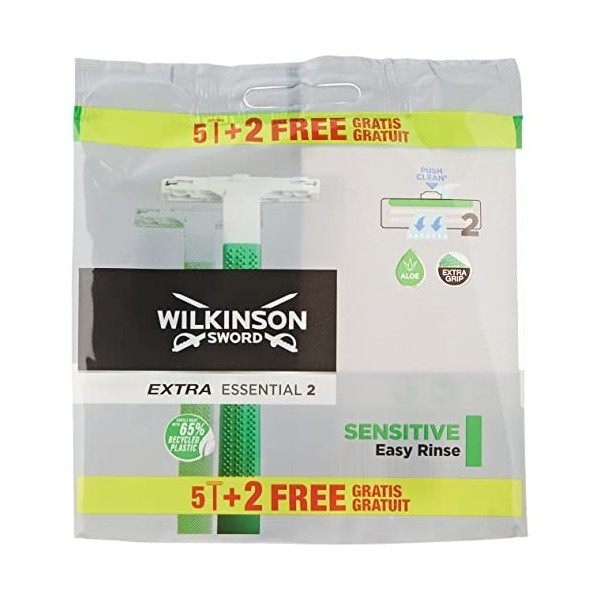 Wilkinson Rasoir Extra 2 Sensitive - Sachets de 5 Rasoirs