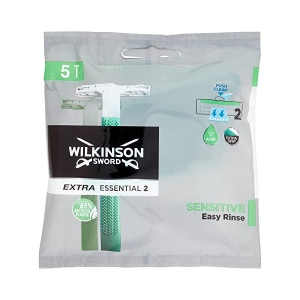 Wilkinson Rasoir Extra 2 Sensitive - Sachets de 5 Rasoirs