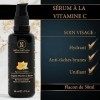 Serum Vitamine C Bio Anti Taches Brunes Visage pour une Peau Hydratée et Unifée 50ml, Vitamine C Serum Visage Repulpant, Anti...